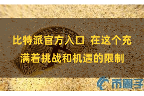 比特派官方入口 在这个充满着挑战和机遇的限制