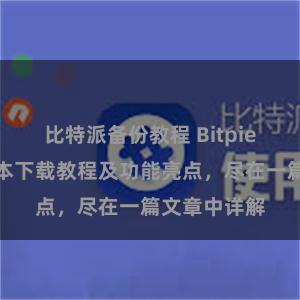 比特派备份教程 Bitpie钱包最新版本下载教程及功能亮点，尽在一篇文章中详解