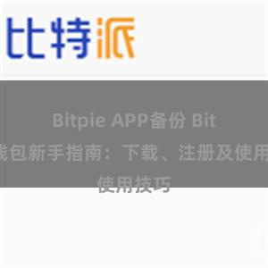 Bitpie APP备份 Bitpie钱包新手指南：下载、注册及使用技巧