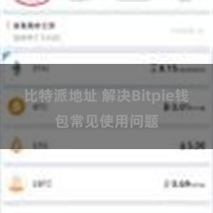 比特派地址 解决Bitpie钱包常见使用问题