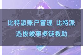 比特派账户管理  比特派选拔竣事多链救助