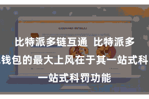 比特派多链互通  比特派多链金钱钱包的最大上风在于其一站式科罚功能